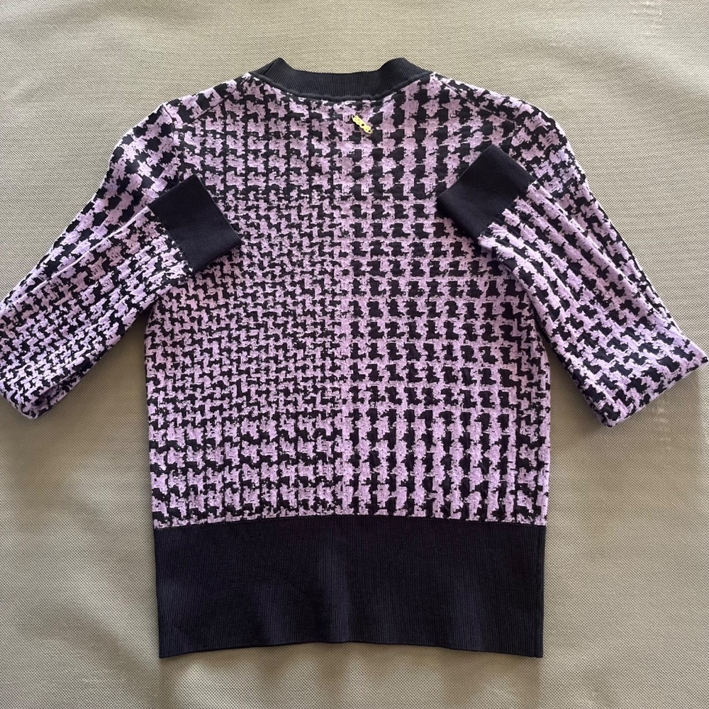 BOSS Favianna Wool & Cotton Blend Sweater in Paisley Purple Fantasy Size X-Small - Picture 7 of 10